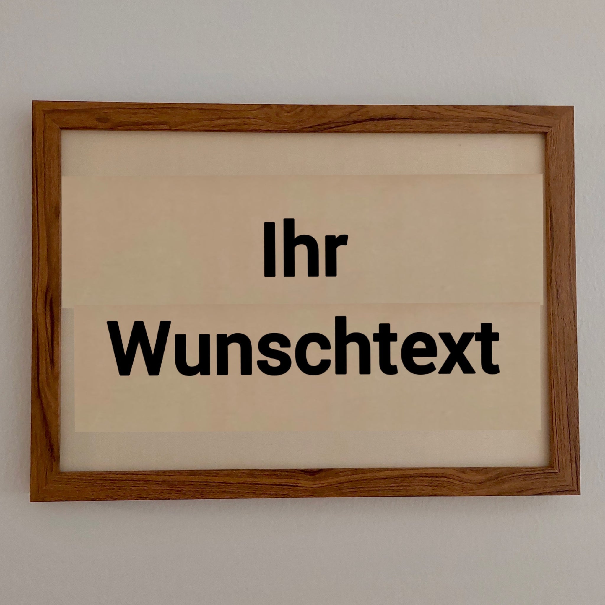 Bild mit Wunschtext auf Holz mit Bilderrahmen personalisiert 30x20cm –  Wudeko Ricardo Weyh
