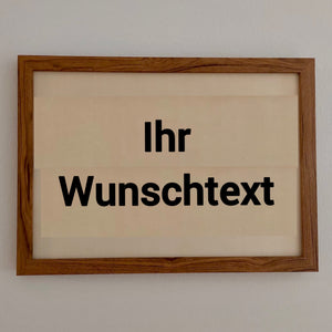 Bild mit Wunschtext auf Holz mit Bilderrahmen personalisiert 30x20cm Wudeko Ricardo Weyh